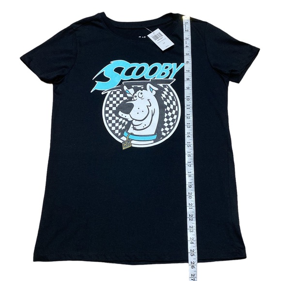 Scooby Doo Checkered Juniors T Shirt Black Size L NEW NWT - Picture 4 of 12